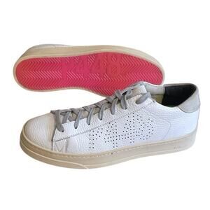 P448 Jack Lace Up Closure Women’s EU 39 US 8 Leather Sneaker White & Gray Italy